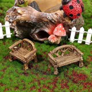 Miniatyura stullari Stol Mini skameykali park stul haykalchalari Mikro manzara Peri bogʻi dekorasi Qoʻgʻirchoq uyini bezash Bonsai bezaklari
