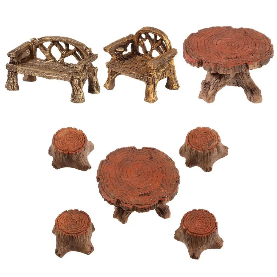 Miniatyura stullari Stol Mini skameykali park stul haykalchalari Mikro manzara Peri bogʻi dekorasi Qoʻgʻirchoq uyini bezash Bonsai bezaklari