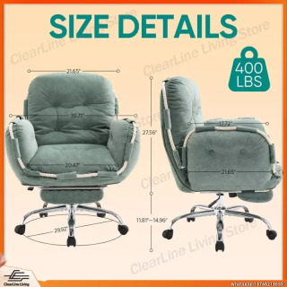 Ergonomik ofis kreslosi, kompyuter stoli uchun qulay toʻrli orqa oʻrindiqli ayollar uchun oyoq tayanchi, qoʻl dayamalari va koʻndalang oyoqlari bilan oʻtirish dizayni