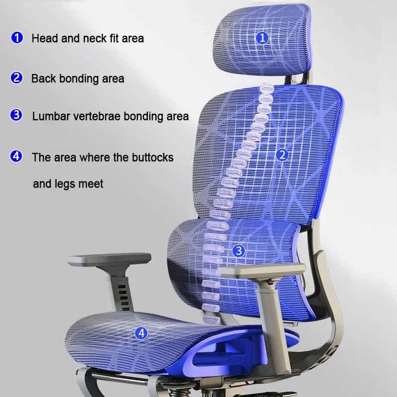 Oʻyin oʻrindigʻi sozlanishi mumkin boʻlgan ergonomik ofis kreslosi, uzoq vaqt oʻtiradigan Cadeira Silla Gamer uchun ofis materiallari kundalik ehtiyojlar