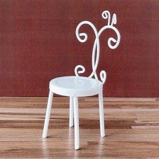 1:12 кукольный домик, миниатюрные аксессуары для кукол, железная спинка, стул, мебель, домашняя модель, декор, игрушка, аксессуары для кукольного дома БЕЛЫЙ