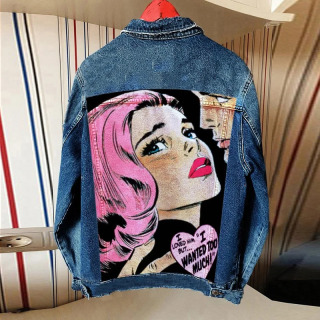 Ayollar kiyimlari 2024 kuz yangi issiq sotiladigan moda yoqa yoqasi Yoqimli sevgi qiz bosma jinsi kurtka