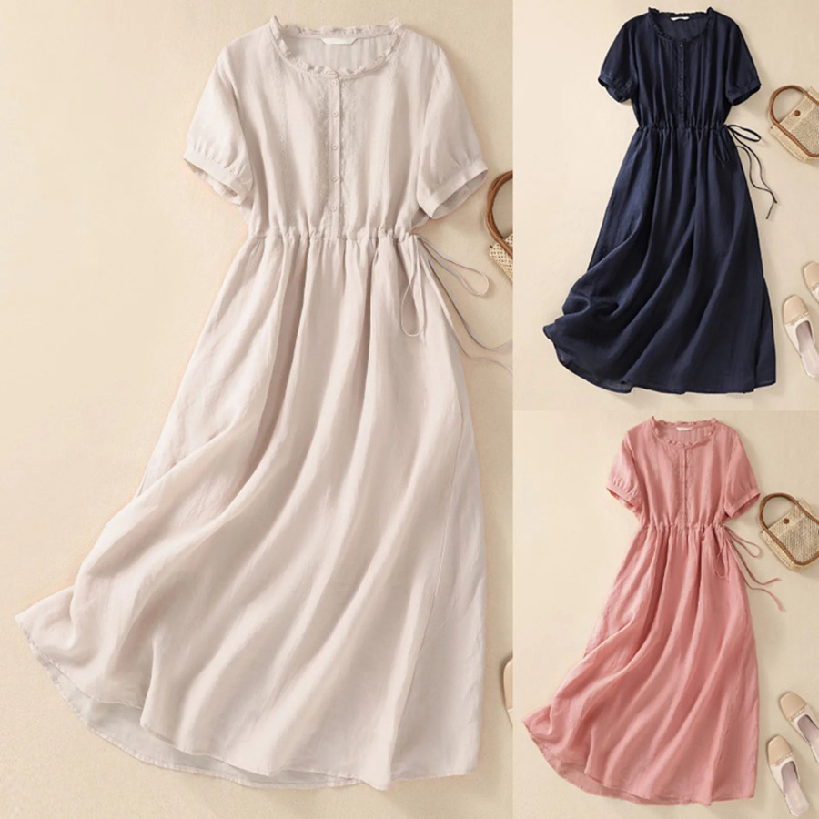 Ayollar uchun nafis koʻylaklar, ayollar uchun yangi paxta va badiiy oddiy va qattiq yengil koʻylaklar, Vestidos En Oferta LiquidacióN
