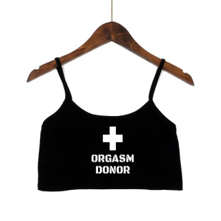 Ayollar kiyimlari Ayollar uchun sexy tops Moda ORGASM DONOR maktubi bosma koʻylaklar seksi choksiz orqasiz yengsiz kamzul