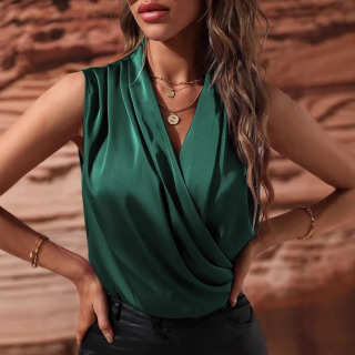 Ayollar kiyimlari shoyi, ayollar atlas koʻylagi, yengsiz koʻylaklar va ayollar uchun bluzkalar Camisas De Mujer Top Mujer