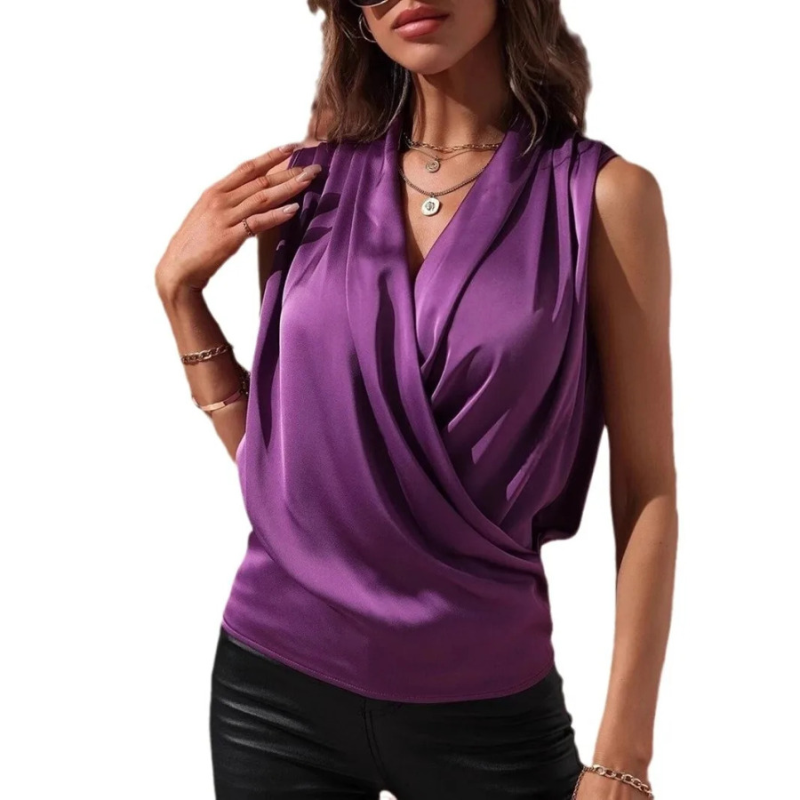 Ayollar kiyimlari shoyi, ayollar atlas koʻylagi, yengsiz koʻylaklar va ayollar uchun bluzkalar Camisas De Mujer Top Mujer