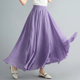 Moda kiyimlari Ayollar kiyimi yubkalar Vintage oqlangan koʻcha kiyimi Y2k Bohem paxta zigʻir kundalik kiyim uzun yubka