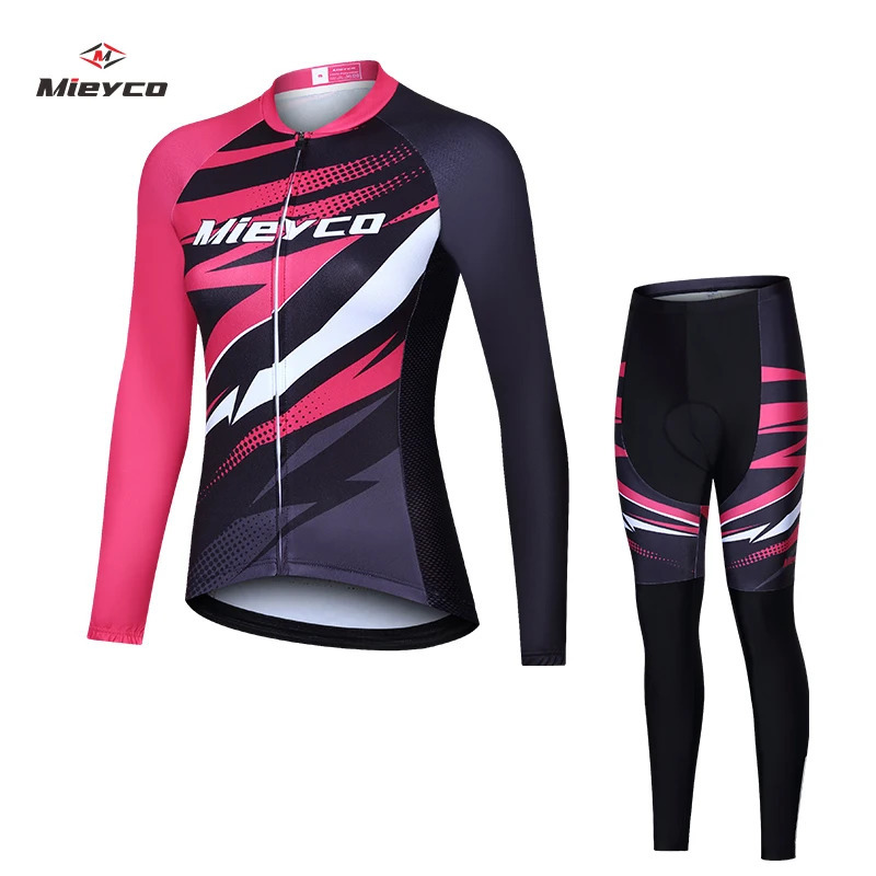 Ayollar Velosiped kiyimlari Bahorgi Kuz Ochiq Tracksuit Jersi Yoʻl Velosipedi Kiyimlari Ayollar Kiyimi Velosiped Aksessuari