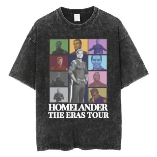 Мужская Повседневная Футболка Limited Homelander Era Tour, С Эффектом Потертости, Дышащая, С Коротким Рукавом, Круглым Вырезом