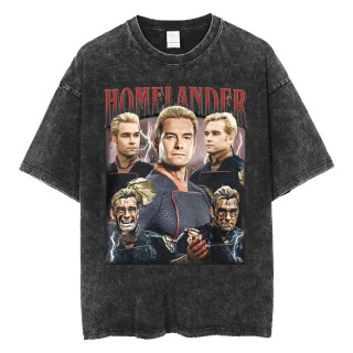 Мужская Повседневная Футболка Limited Homelander Era Tour, С Эффектом Потертости, Дышащая, С Коротким Рукавом, Круглым Вырезом