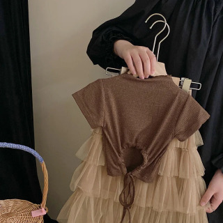 Bolalar kiyimlari toʻplami Yangi yozgi moda qizlar uchun eng yoqimli tort yarim yubka toʻplami Bolalar uchun eksklyuziv tugʻilgan kun kiyimlari