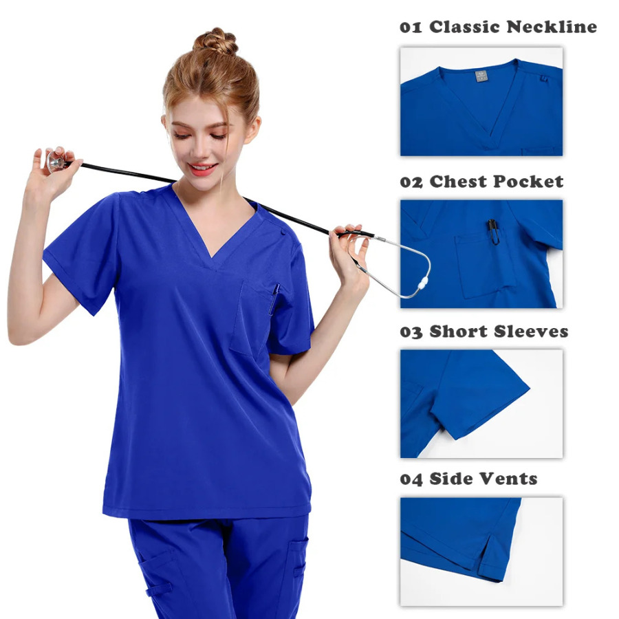 Scrubs Tibbiy Uniforma Ayollar Erkaklar Kostyumlari Jarrohlik ustki kiyimlari Shimlari Hamshira aksessuarlari Kasalxona shifokor kostyumi