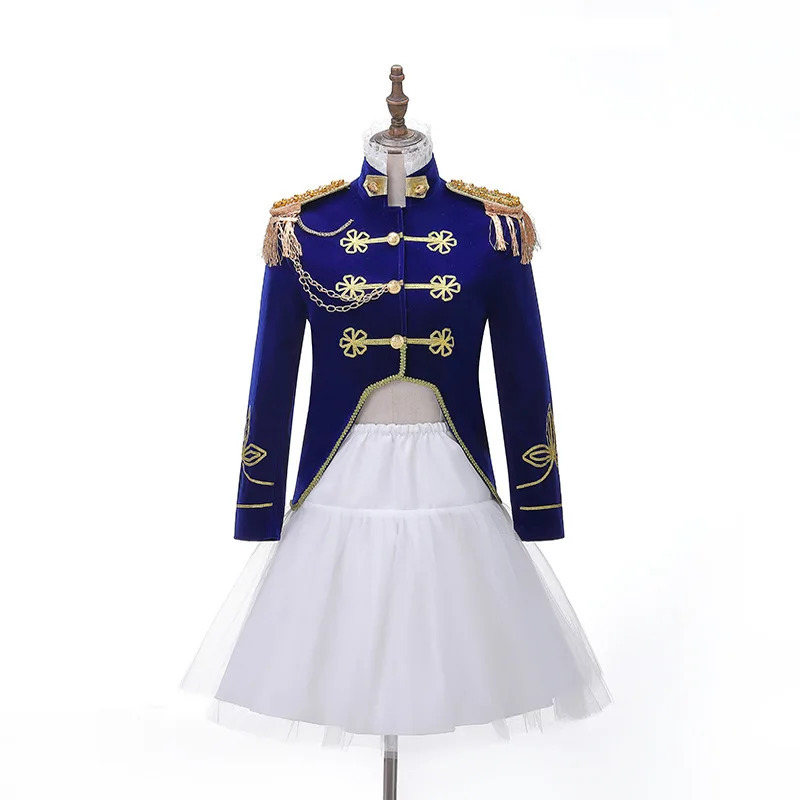 Oʻrta asr juftlik kostyumi koʻk-koʻk Cosplay kostyumi Yevropa qirollik gvardiyasi Xellouin kostyumi Moviy palto shim libosi partiya formasi 2025