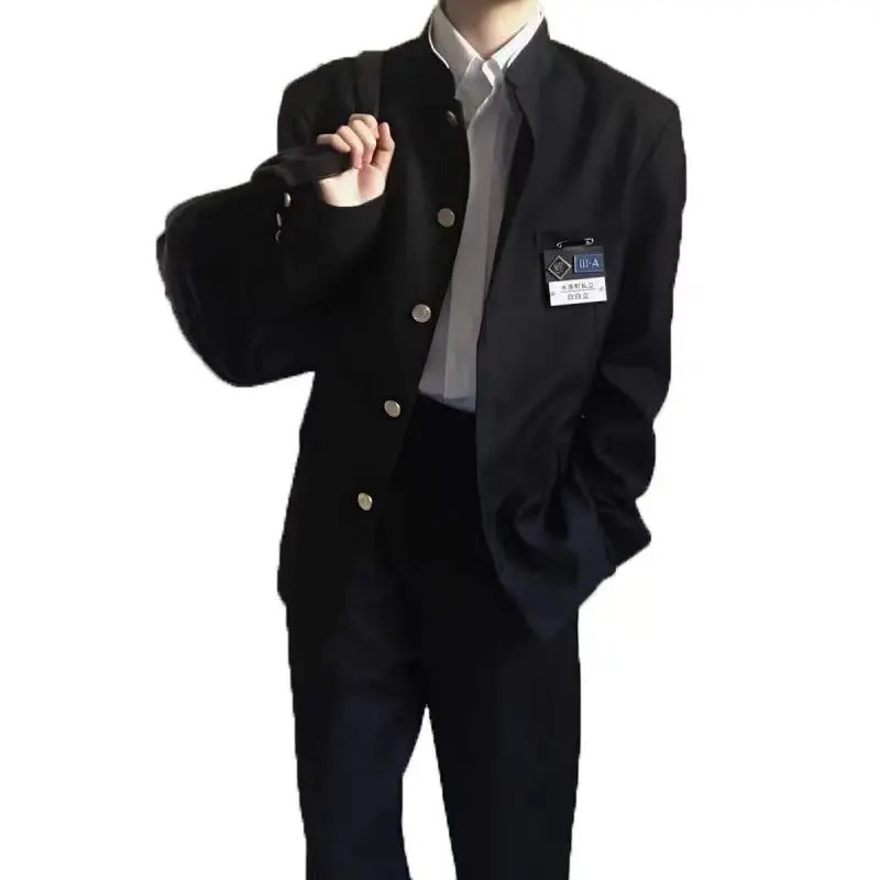 Yangi yapon filmi Crow Zero Uniforma JK maktab paltolari qora kostyum erkaklar kollej uslubidagi koʻylagi Cosplay toʻplami