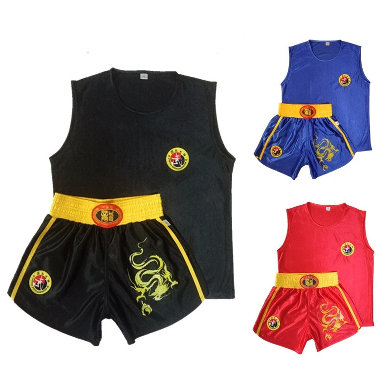 Uniseks boks formasi Sanda kostyumi Kongfu formasi Wushu kiyimi jang sanʻatlari kostyumi bolalar kattalar uchun