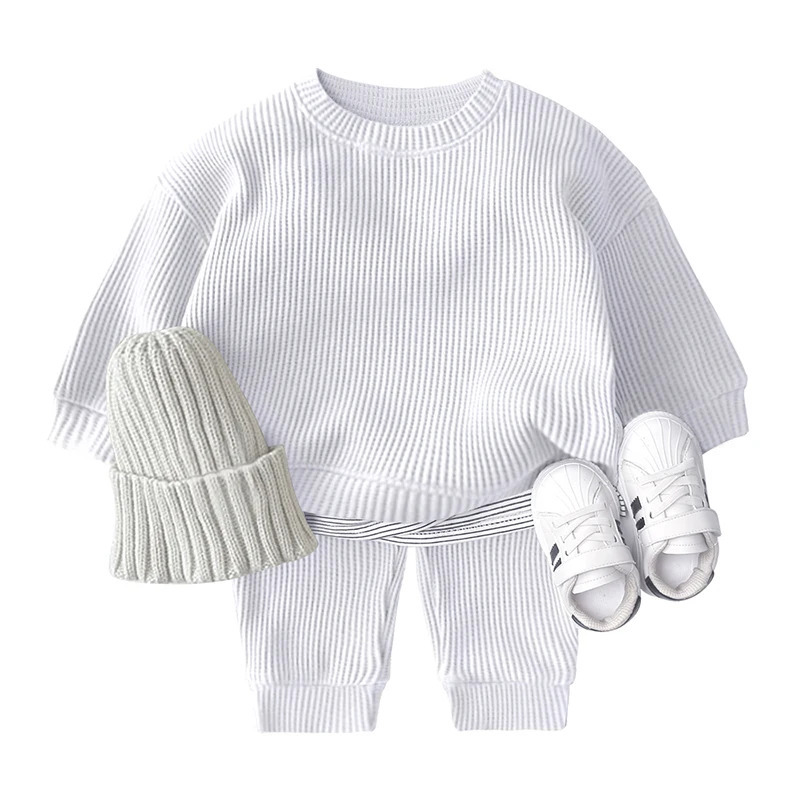 Bolalar kiyimlari toʻplamlari Qizlar uchun sport kostyumlari Paxta trikotaj kazak toʻplamlari Tops+shimlar Oʻgʻil bolalar kiyimlari erkin yangi tugʻilgan chaqaloq kiyimlari