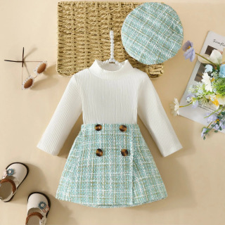Kichkintoylar uchun kiyim toʻplamlari 1 2 3 yosh 3 dona qizlar uchun kiyim toʻplamlari Bahorgi kuz pullover yubkalar Kichkintoylar kiyimlari toʻplami