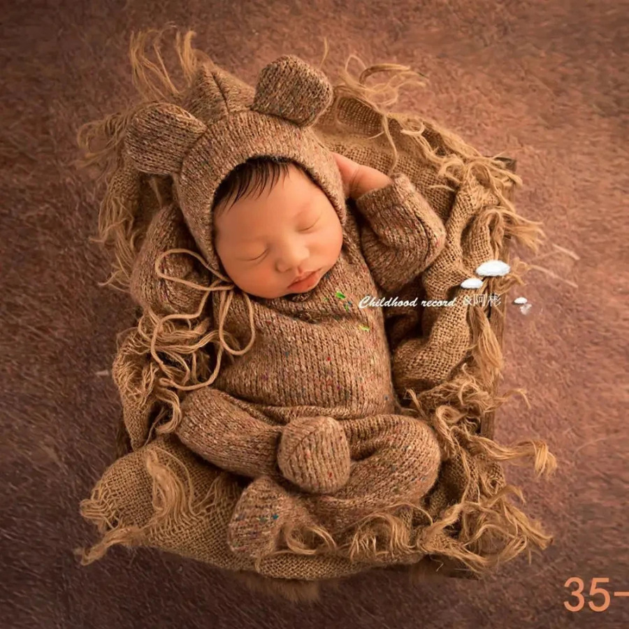 Детский костюм для фотосъемки новорожденных, реквизит для фотосессии, аксессуары Bebe, одежда для мальчиков, комбинезон, вязаная шапка для студии 0-3 месяцев, костюмные предметы