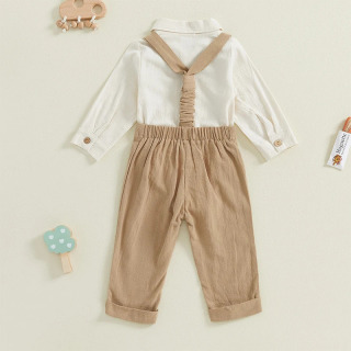Ma & baby 0-18M комплекты одежды для новорожденных малышей мальчиков с длинным рукавом галстуком-бабочкой комбинезон с подтяжками строгие шорты