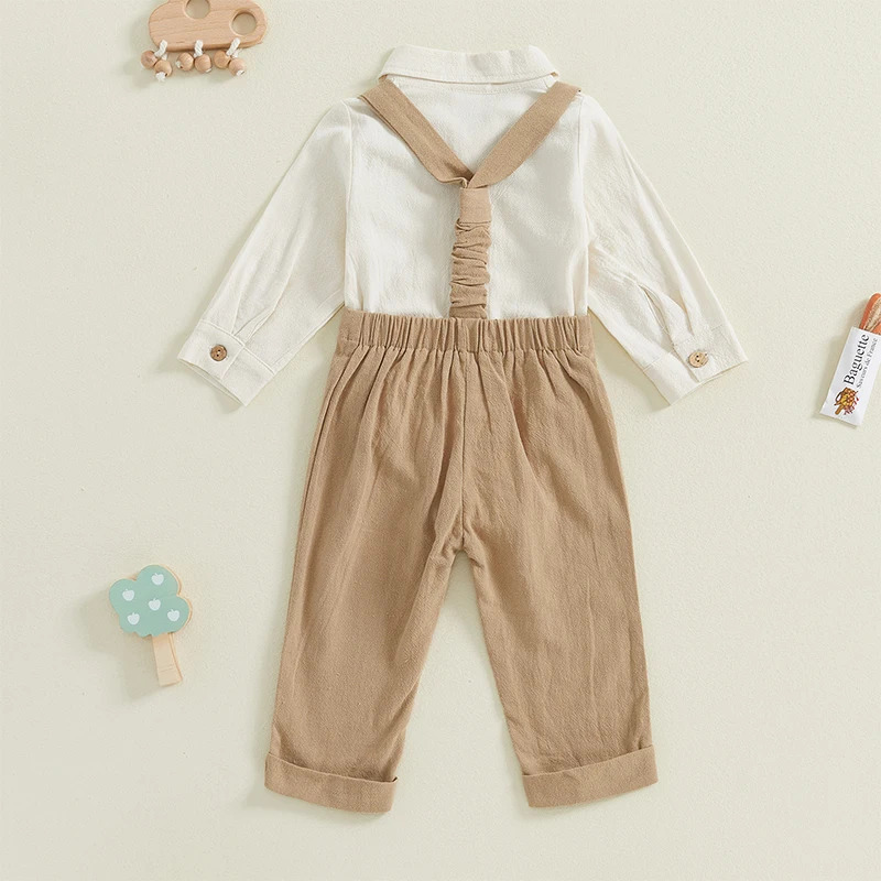 Ma & baby 0-18M комплекты одежды для новорожденных малышей мальчиков с длинным рукавом галстуком-бабочкой комбинезон с подтяжками строгие шорты