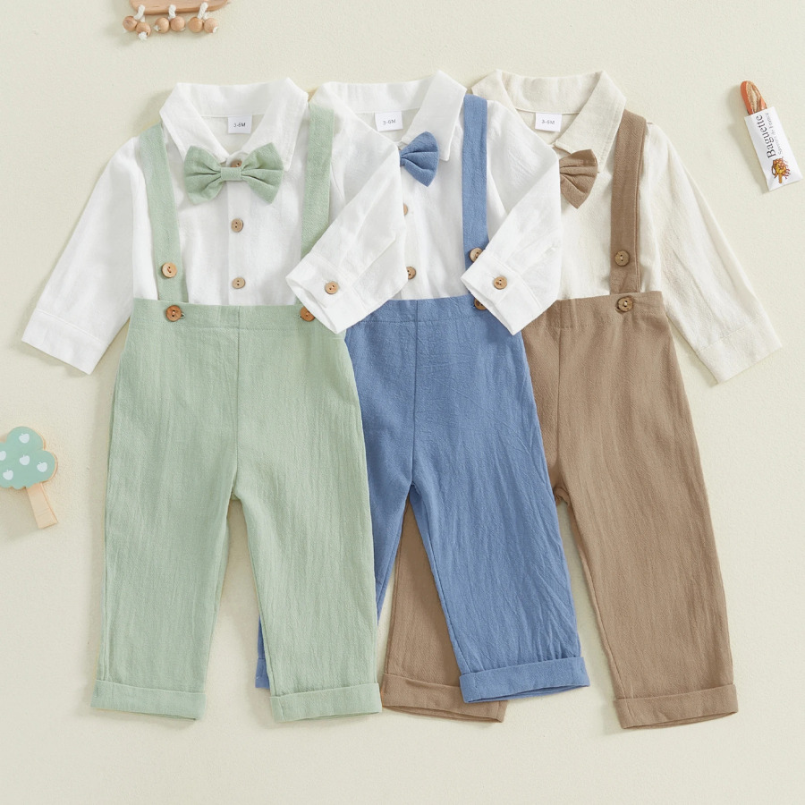 Ma & baby 0-18M комплекты одежды для новорожденных малышей мальчиков с длинным рукавом галстуком-бабочкой комбинезон с подтяжками строгие шорты