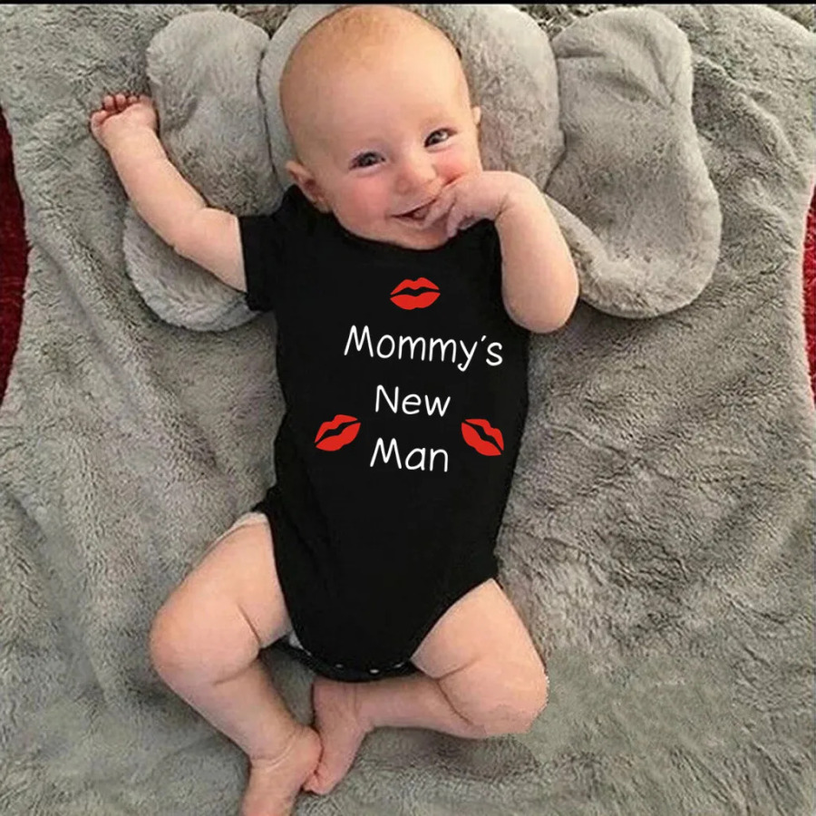 Yangi tugʻilgan oʻgʻil bolalar kiyimlari qisqa yengli yangi erkaklar ona dizayni 100% paxta kombinezonlari De Bebe kostyumlari qora