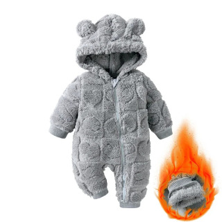 Multfilm bolalar kiyimlari Oʻgʻil bolalar tulumlari uzun yengli tulumlar Arktika baxmal kapüşonli Qizlar uchun qishki issiq yangi tugʻilgan chaqaloq kiyimlari 0-18 oy СЕРЫЙ 9 млн