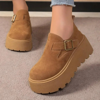 Ayollar poyafzallari Retro Suede Kundalik Poyafzallar Moda platformali poyabzallar Dizaynerlar Ayollar Platforma Poyafzallari Vulkanizatsiyalangan Poyafzallar Zapatos De Mujer Коричневый 38
