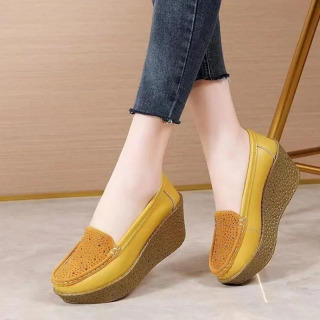 2025 Yangi Ayollar Poyafzallari Kundalik Ayollar Loafers Ayollar Takozli Platforma Poyafzallari PU Teri Yassi Ayollar Zapatos De Mujer