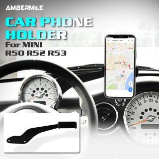 AMBERMILE автомобильный держатель для мобильного телефона на руль для Mini Cooper R50 R52 R53 аксессуары авто украшение интерьера крепление Click