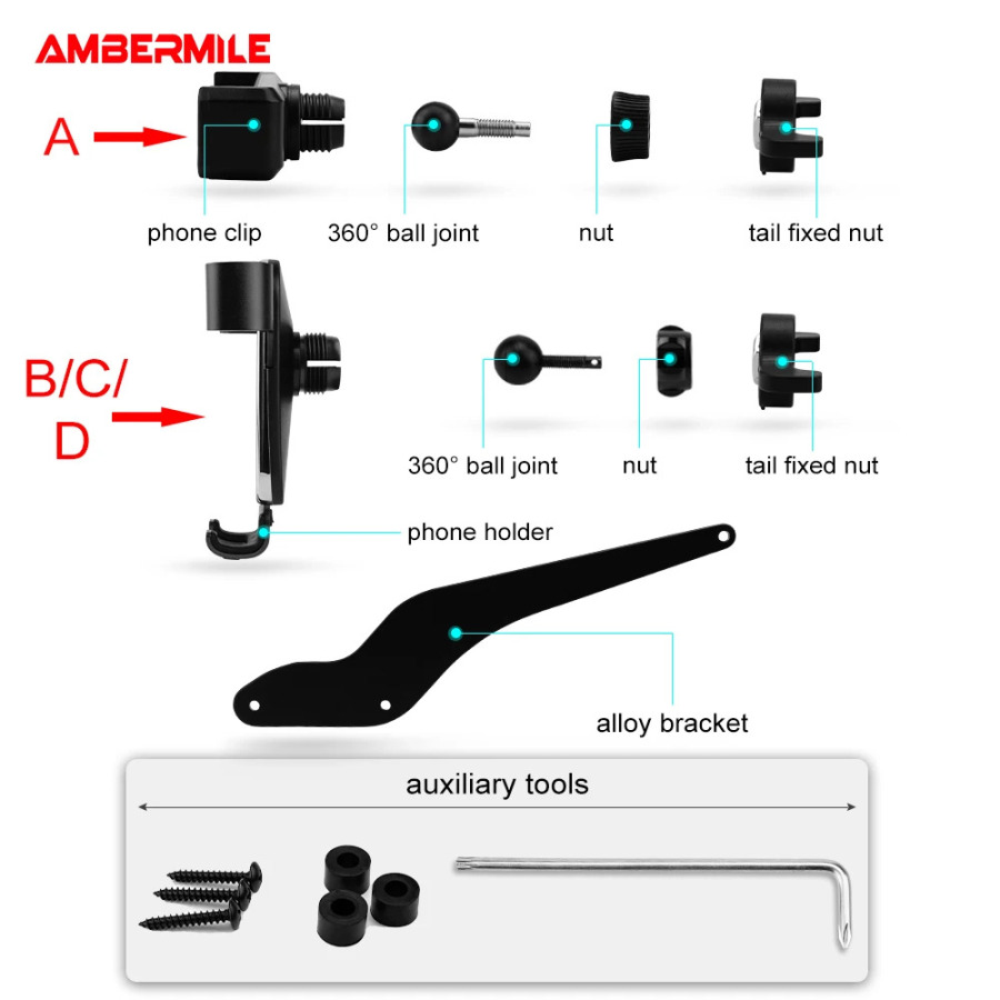 AMBERMILE автомобильный держатель для мобильного телефона на руль для Mini Cooper R50 R52 R53 аксессуары авто украшение интерьера крепление Click