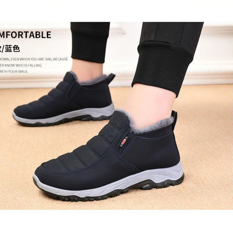 Мужские Ботинки На Хлопковой Подкладке, Теплые, Износостойкие, Осенне-зимние, Повседневные, На Резиновой Подошве