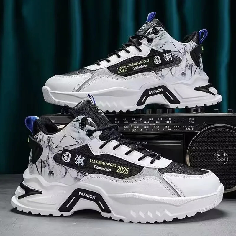 2025 Erkaklar poyafzallari Krossovkalar Moda nafas oluvchi platformali krossovkalar Mesh Sport Yengil vaznli erkaklar tasodifiy vulkanizatsiyalangan erkaklar poyafzallari Uniseks