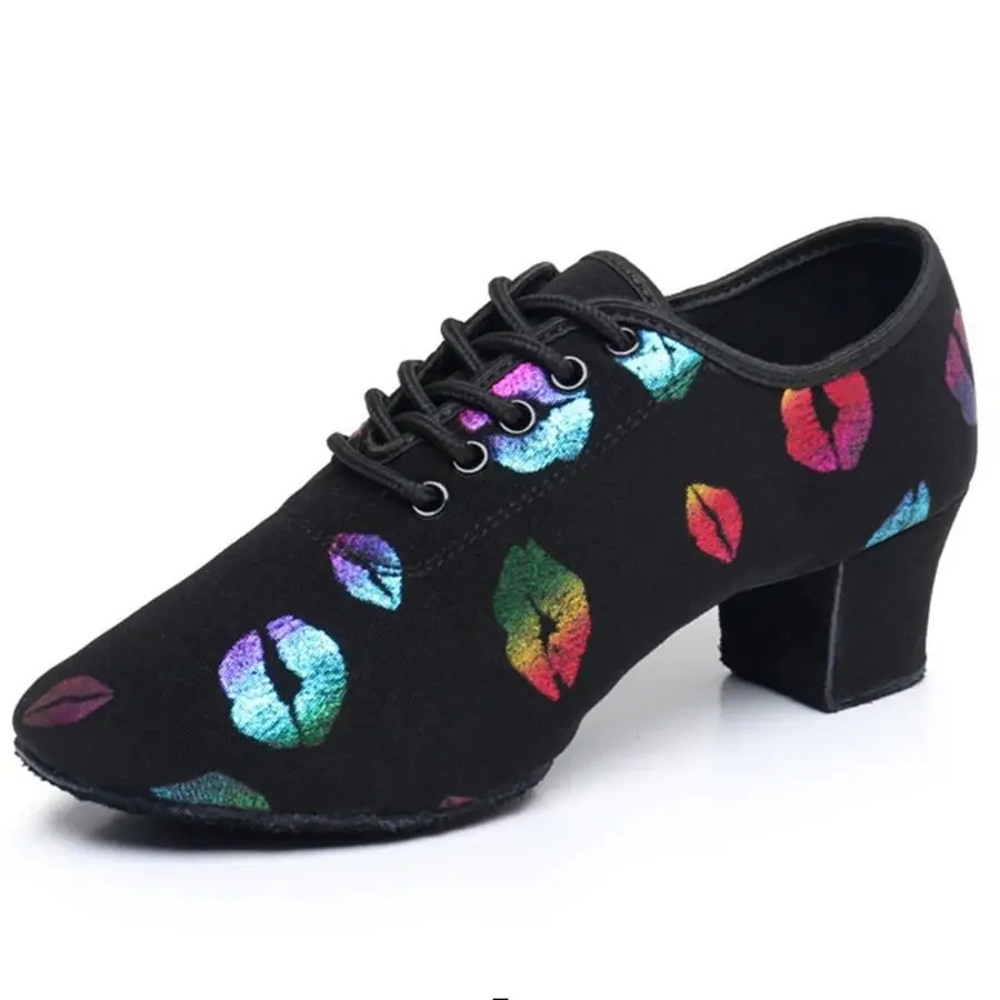 Ayollar raqs poyafzallari jazz bal zali lotin salsa raqs poyabzallari 3/5 sm baland poshnali mashq