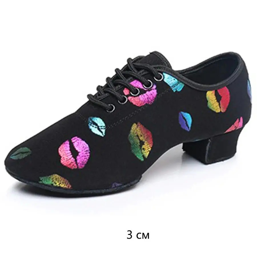 Ayollar raqs poyafzallari jazz bal zali lotin salsa raqs poyabzallari 3/5 sm baland poshnali mashq
