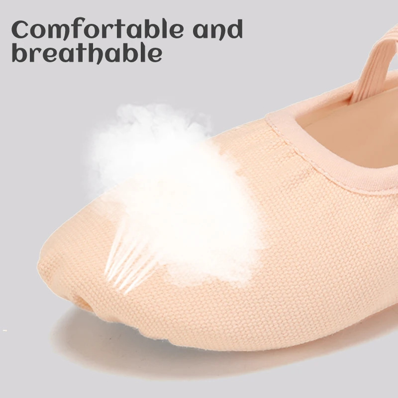 Ayollar balet poyafzallari Qizlar raqs tuflilari Split Sole raqs tuflilari Gimnastika Yoga raqs poyafzallari Kanvas bolalar kattalar uchun balet poyabzallari