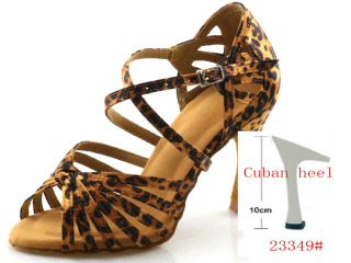 WUXIJIAO klassik galstuk lotin raqs poyabzali atlas inglizcha leopard bosma raqs poyabzali Sasha tango raqs poyabzali Бежевый 34