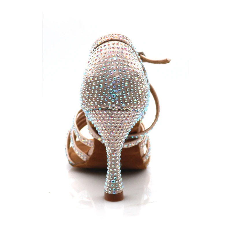 Ayollar tango salsa lotin raqs poyafzallari bal zali raqs poyafzallari ayollar yumshoq taglik sandallari ayollar toʻy poyafzallari Rhinestone raqs poyabzallari