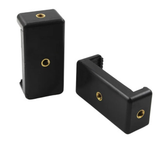 1 dona Ikki teshikli tripodli telefon ushlagichi Ikki teshikli mobil telefon tripodli qisqichi Mobil telefon aksessuarlari Portativ universal kronshteyn