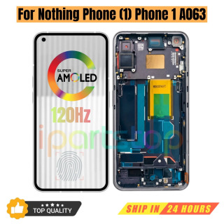 Замена iParts, новый дисплей для телефона Nothing (1) Phone 1 A063, 120 Гц, OLED-сенсорный экран с рамкой в сборе, OEM-запчасти