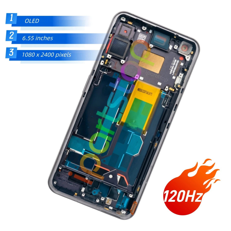 Замена iParts, новый дисплей для телефона Nothing (1) Phone 1 A063, 120 Гц, OLED-сенсорный экран с рамкой в сборе, OEM-запчасти