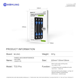 Трехосевое многофункциональное ремонтное приспособление Mijing T33Pro, материнская плата мобильного телефона, приспособление для ремонта микросхем, симметричная пряжка