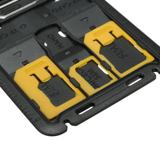 Hammasi 1 ta universal mini SIM-karta adapterli saqlash qutisi TF-kartani oʻquvchi va SIM-karta tepsisi bilan