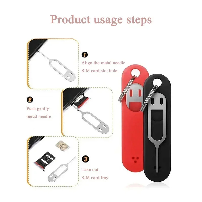 SIM-karta kalitini olib tashlash pinini yoʻqotmaslik uchun ijodiy kalitchalarni olib tashlash uchun aksessuarlar Smartfon planshet kartalari uchun patnisni ochuvchi uchun mos keladi