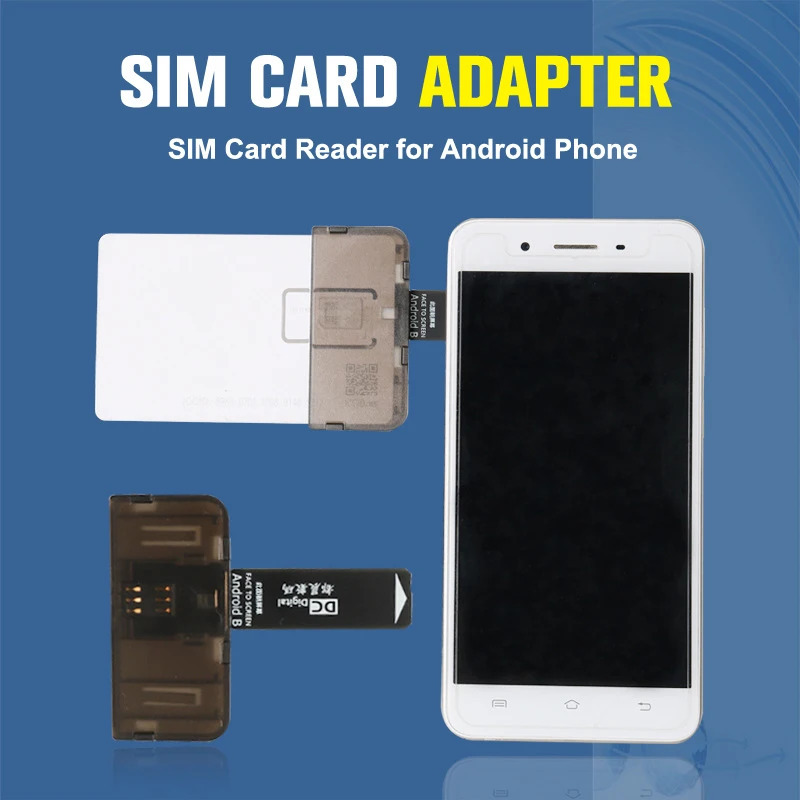 1 шт., адаптер для SIM-карты, устройство для чтения SIM-карт Mini SIM Nano для телефонов Android (Plug And Play), Аксессуары для мобильных телефонов