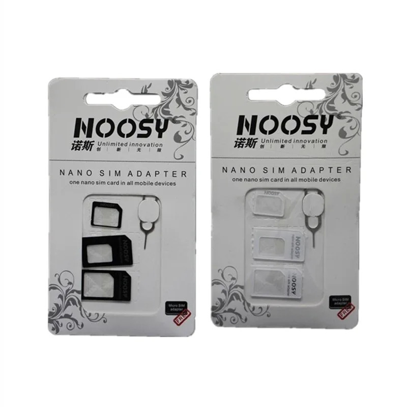 5 комплектов адаптера 4 в 1 Noosy Nano Sim Card + адаптер Micro Sim Card + стандартный адаптер SIM-карты для IPhone