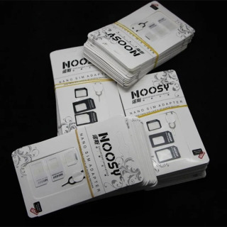 10 комплектов 4 в 1 адаптер Noosy Nano Sim-карты + адаптер Micro Sim-карты + стандартный адаптер SIM-карты для IPhone