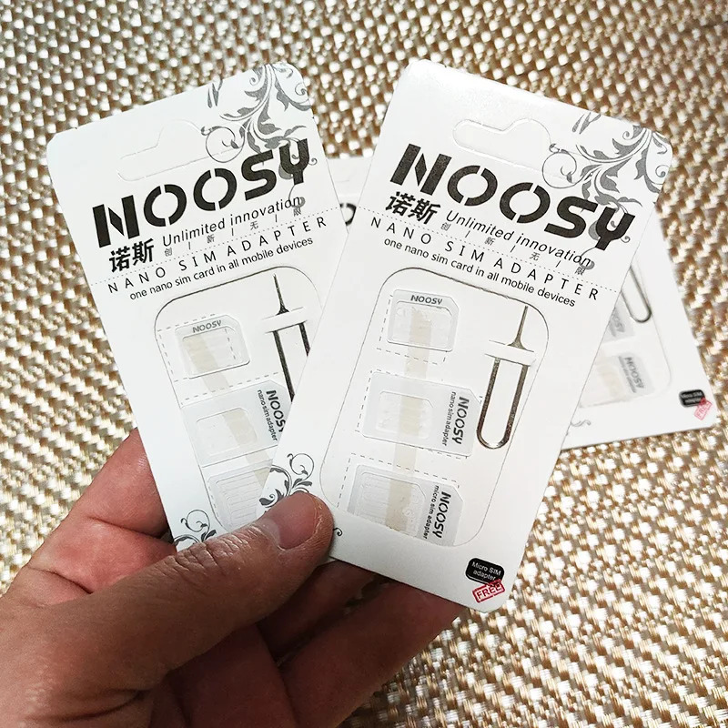10 комплектов 4 в 1 адаптер Noosy Nano Sim-карты + адаптер Micro Sim-карты + стандартный адаптер SIM-карты для IPhone
