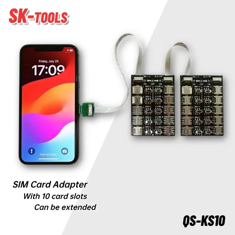 Универсальный адаптер-чейнер для SIM-карт на 10 слотов для Android и Apple (расширение на 10 карт)