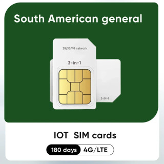 Разблокированная SIM-карта для устройств IoT, торговых автоматов, GPS-трекеров, беспроводных домофонов, Использование POS, Южная Америка, 4G LTE, 360 МБ Слоновая кость